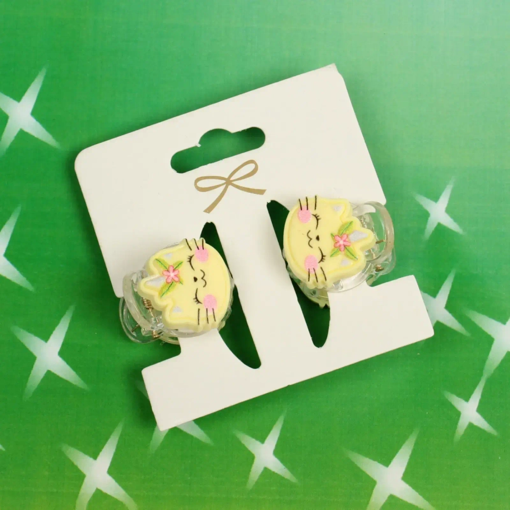 Заколки - крабы для волос детские 2шт на блистере «Flower Lolly», кошечки, 2.2 см