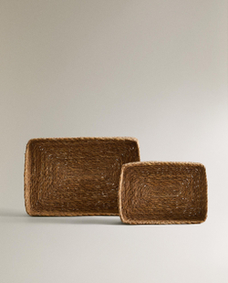 Zara Home Поднос из морской травы, цвет бежевый, 21 см
