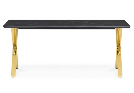 Керамический стол Woodville Селена 3 180х90 черный мрамор, золото