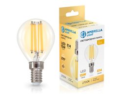 Ambrella Лампа светодиодная Шар P45 15W 2700K Лампы светодиодные филамент G45 P45 451533