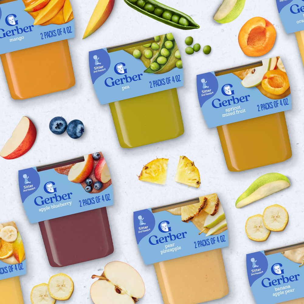 Gerber, 2nd Foods®, Sutter, яблоко, персик и тыква, 2 шт. в упаковке, 113 г (4 унции)
