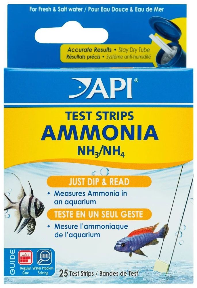 Полоски API Ammonia Aquarium Test Strips - для определения уровня аммиака