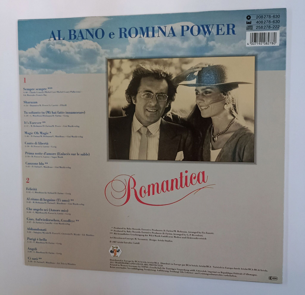 Винтажная виниловая пластинка LP Al Bano and Romina Power Romantica (Germany 1987)