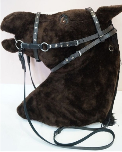 Узда кожаная с регулировкой размера