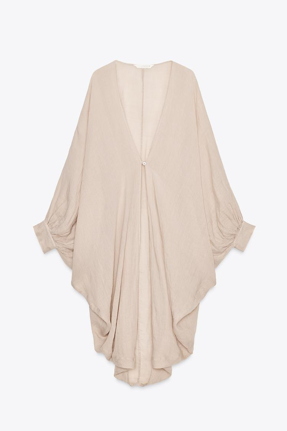 ZARA ДЛИННЫЙ ТОП ИЗ РАМИ — ZW COLLECTION, БЕЖЕВЫЙ