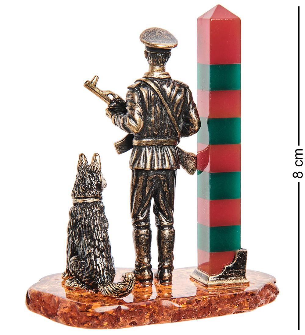 AM-3135 Фигурка «Пограничник на посту» (латунь, янтарь)