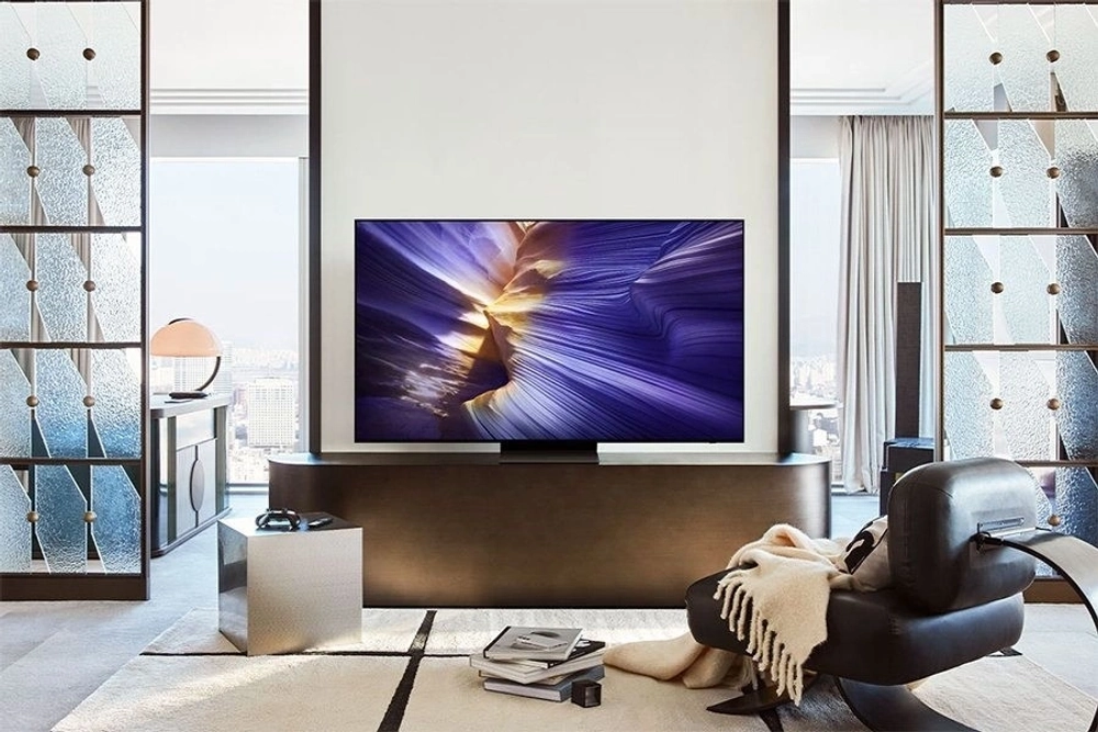 Телевизор OLED Samsung 77" QE77S90FAEXRU Series 9 черный графит 4K Ultra HD 120Hz DVB-T2 DVB-C DVB-S2 USB WiFi Smart TV