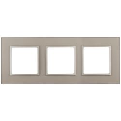 14-5103-04 ЭРА Рамка на 3 поста, стекло, Эра Elegance, шампань+шамп