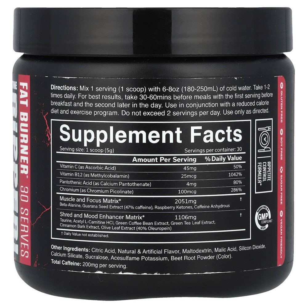 JNX Sports, Потрошитель! Fat Burner, малиновый лимонад, 150 г (5,3 унции)