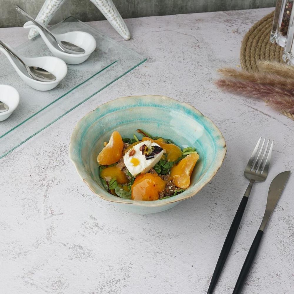 Салатник 450 мл 17*16,5 см h7,5 см Sea Blue Flower Frutti di Mare P.L. [1]