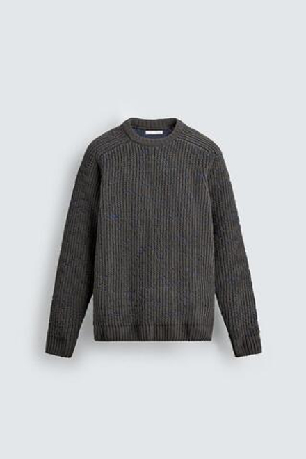 ZARA КОНТРАСТНЫЙ СВИТЕР, ХАКИ