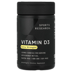 Sports Research, витамин D3, 125 мкг (5000 МЕ), 30 капсул
