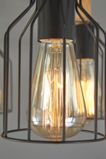 Потолочный светильник 5х60Вт Е27, металл/дерево, чёрный