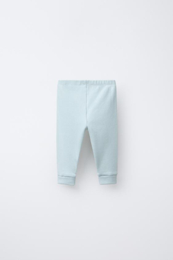 ZARA НАБОР ИЗ 2 ЛЕГИНСОВ В РУБЧИК, ГОЛУБОЙ