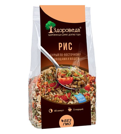 Рис бурый с машем и овощами по восточному "Здороведа", 250г.