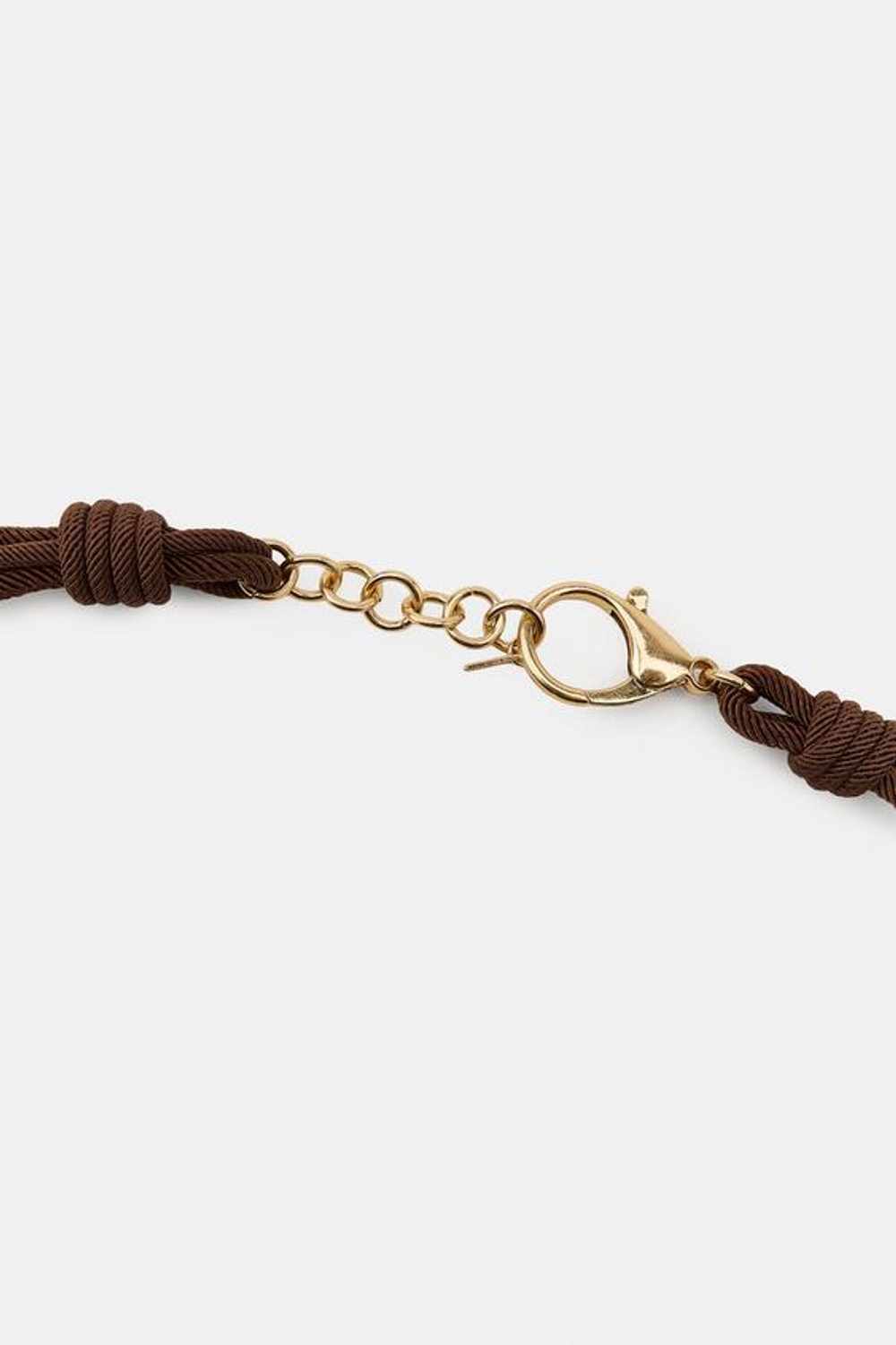 ZARA РЕМЕНЬ-ШНУРОК С ДИСКАМИ ИЗ СМОЛЫ, КОРИЧНЕВЫЙ