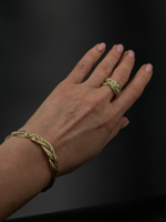 Браслет разъемный косы, оттенок золото