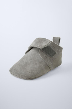 ZARA КОЖАНЫЕ ПИНЕТКИ, СЕРЫЙ