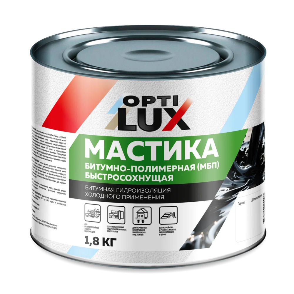 OPTILUX Мастика Битумно-полимерная МБП 1,8кг (ИжСинтез)
