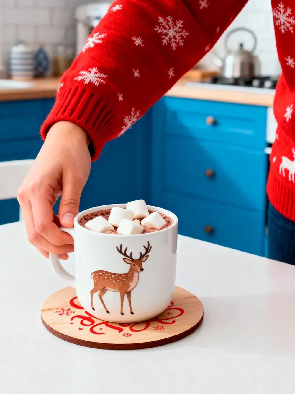 Подставки под стаканы и кружки новогодние с предсказаниями