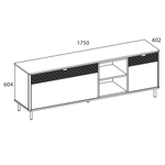SIMPLE, Тумба RTV 2D1S2N. Цвет БЕЛЫЙ / МОНТЕ / ДЖЕЛАТО
