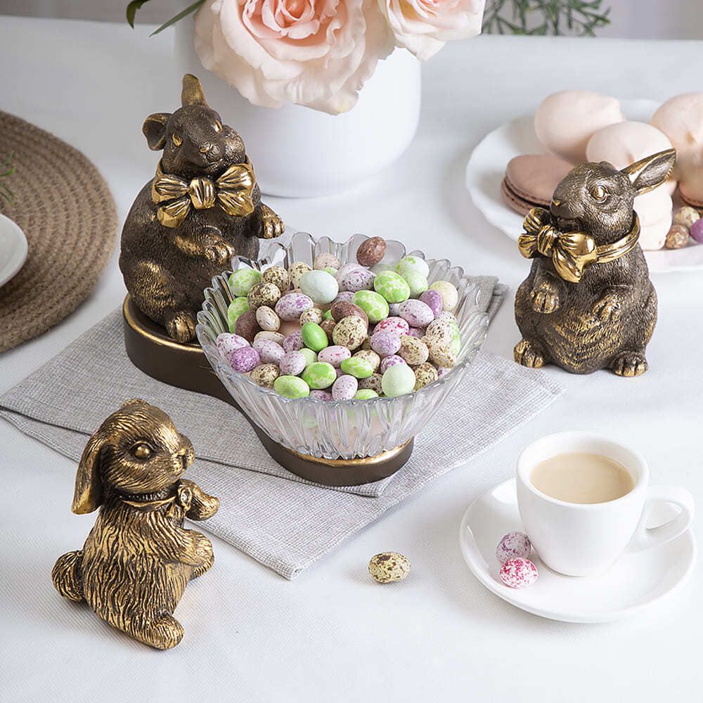 Фруктовница-конфетница Кролик Банни Бронза с чашей Аврора