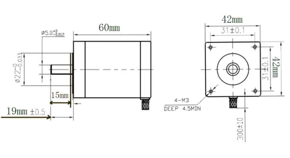 Шаговый двигатель Nema 17HS4218