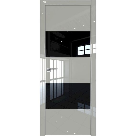 Межкомнатная дверь глянцевая Profil Doors 22LE галька люкс со вставкой