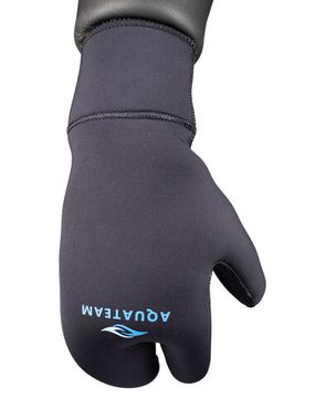 Рукавицы 3х-палые Aquateam Hunter Jako 5 мм нейлон/открытая пора черные