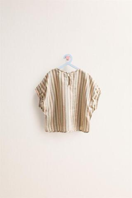 ZARA TIMELESS — БЛУЗА В ПОЛОСКУ, РЫЖЕВАТО-КОРИЧНЕВЫЙ