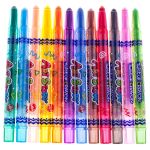 Мелки восковые 12цв. Crown ArtStory, круглые, мини, выкручивающийся стержень, ПВХ