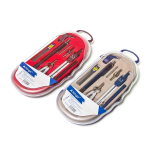 Готовальня Alingar, 9 предметов, метал.циркуль,мех.карандаш,рейсфедер.вст.,удлинитель,точечн.насадка,кронциркуль,универ.дерпластик. футляр, европодвес