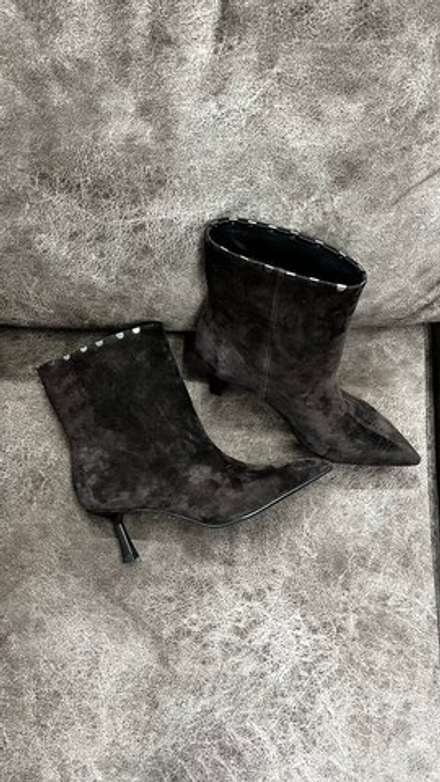 Ботинки женские КОРИЧНЕВЫЙ Нат.кожа Байка