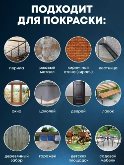 Грунт-эмаль по ржавчине 3 в 1, Краска по металлу, быстросохнущая 6 кг AKRIMAX-PREMIUM, матовое покрытие, шоколадный