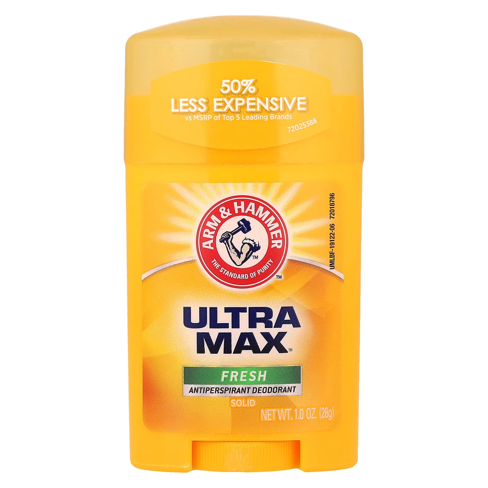 Arm & Hammer, UltraMax — твердый дезодорант с антиперспирантом, для мужчин, аромат свещести, 1,0 унция (28 г)