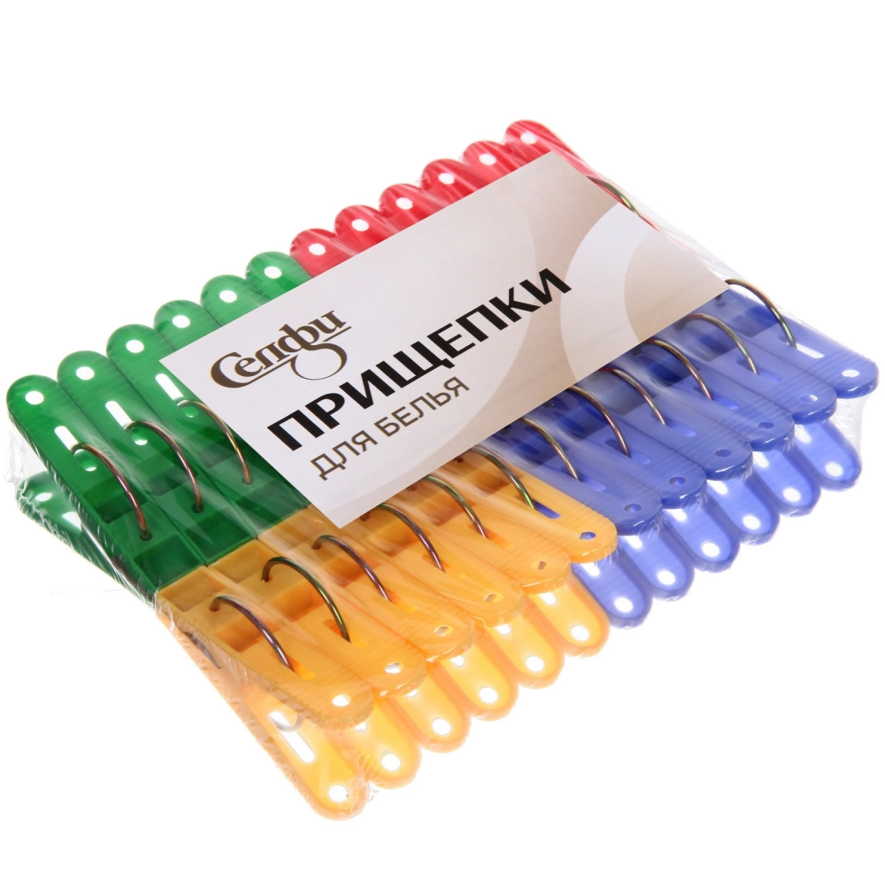 Прищепки бельевые Селфи (24шт) 0606