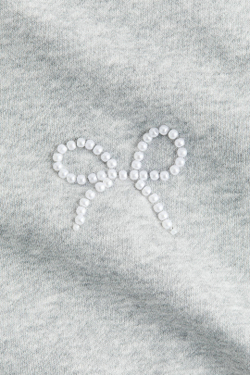 H&M Толстовка с вышивкой, светло-серый меланж