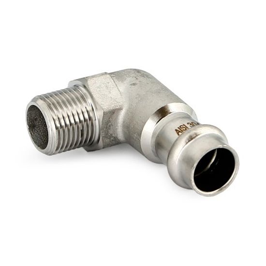 Угол пресс Uni-Fitt 18 х 3/4" НР с наружной резьбой из нержавеющей стали 785S2300