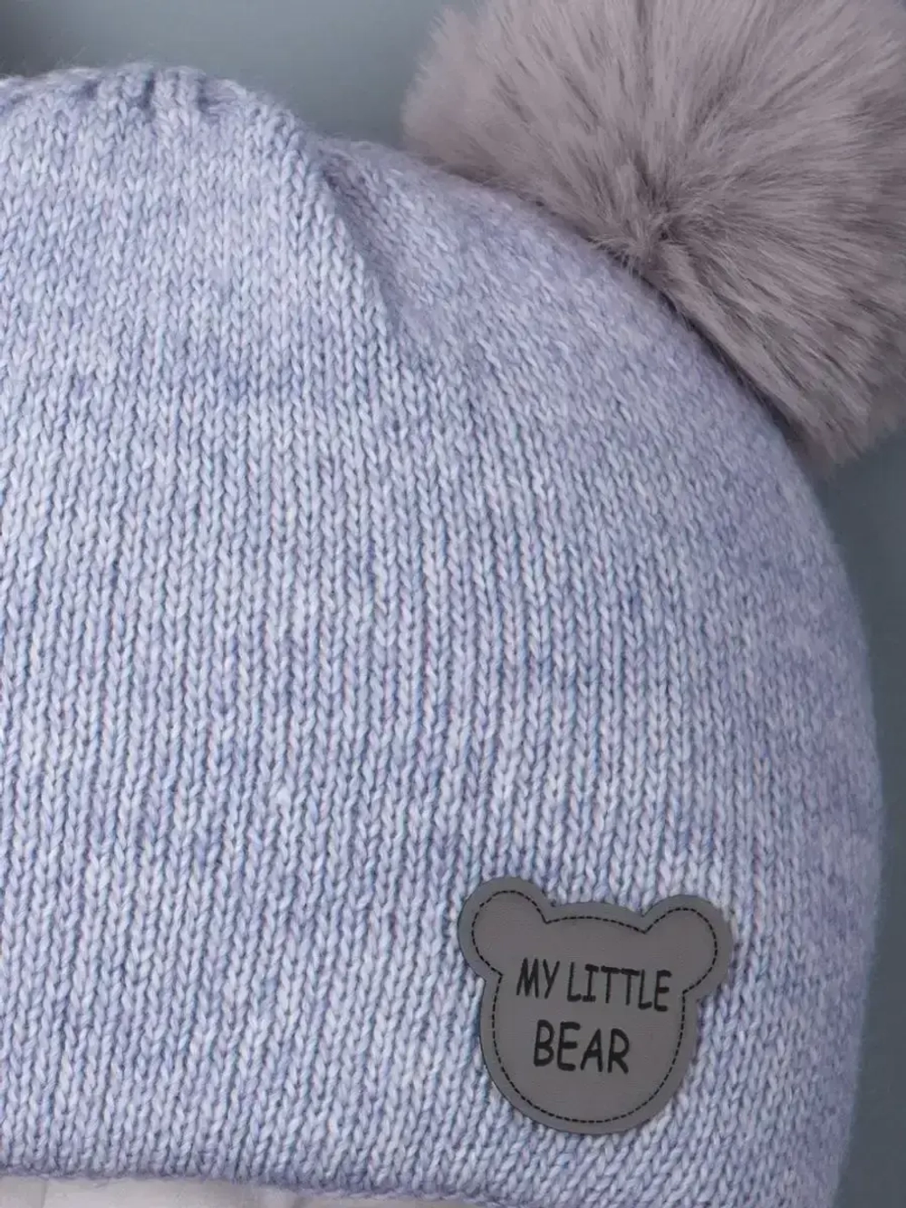 Шапка детская зимняя вязаная с ушками