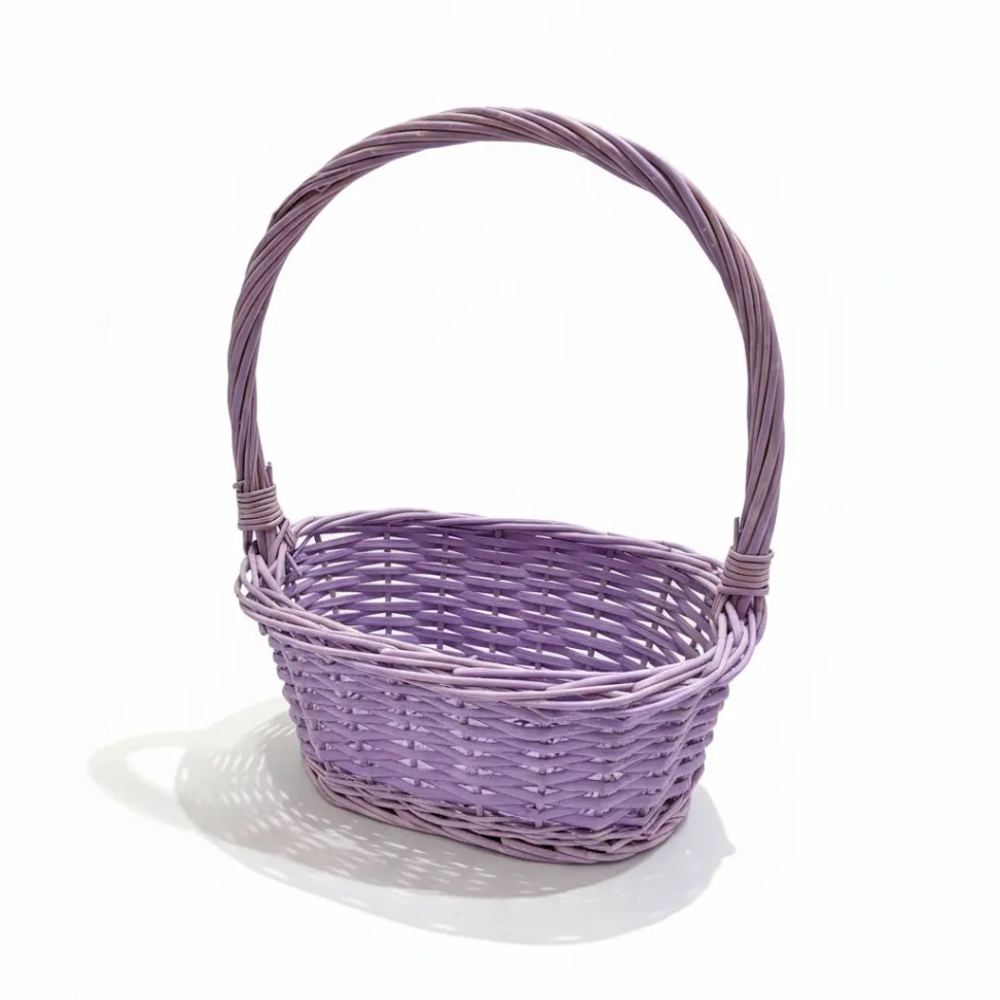 Корзина 25х17х11/30см Ива с ручкой (Сиреневый)