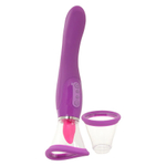 Двухсторонний вибростимулятор с помпой и язычком PipeDream Fantasy for Her Ultimate Pleasure Clitoral Pump Vibe Purple 494312