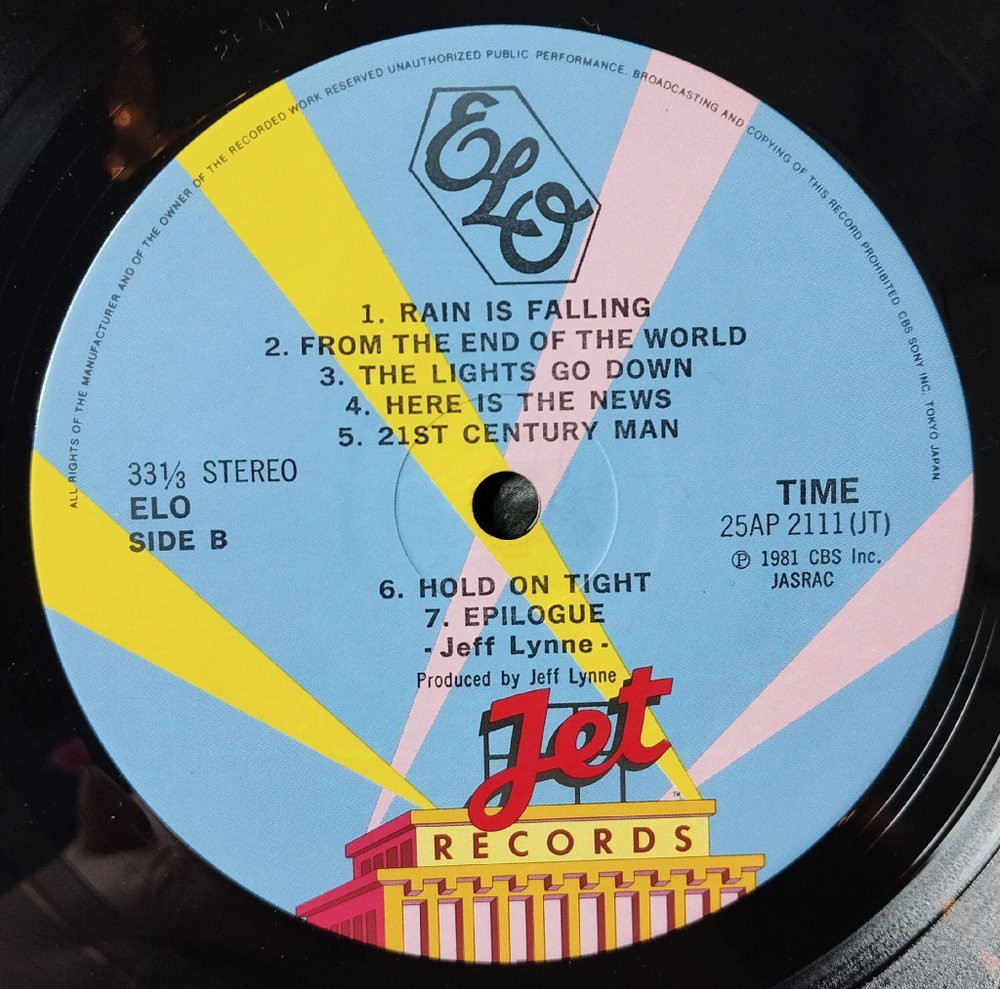 Винтажная виниловая пластинка LP ELO Electric Light Orchestra Time (Japan 1981) (Obi) 25AP 2111