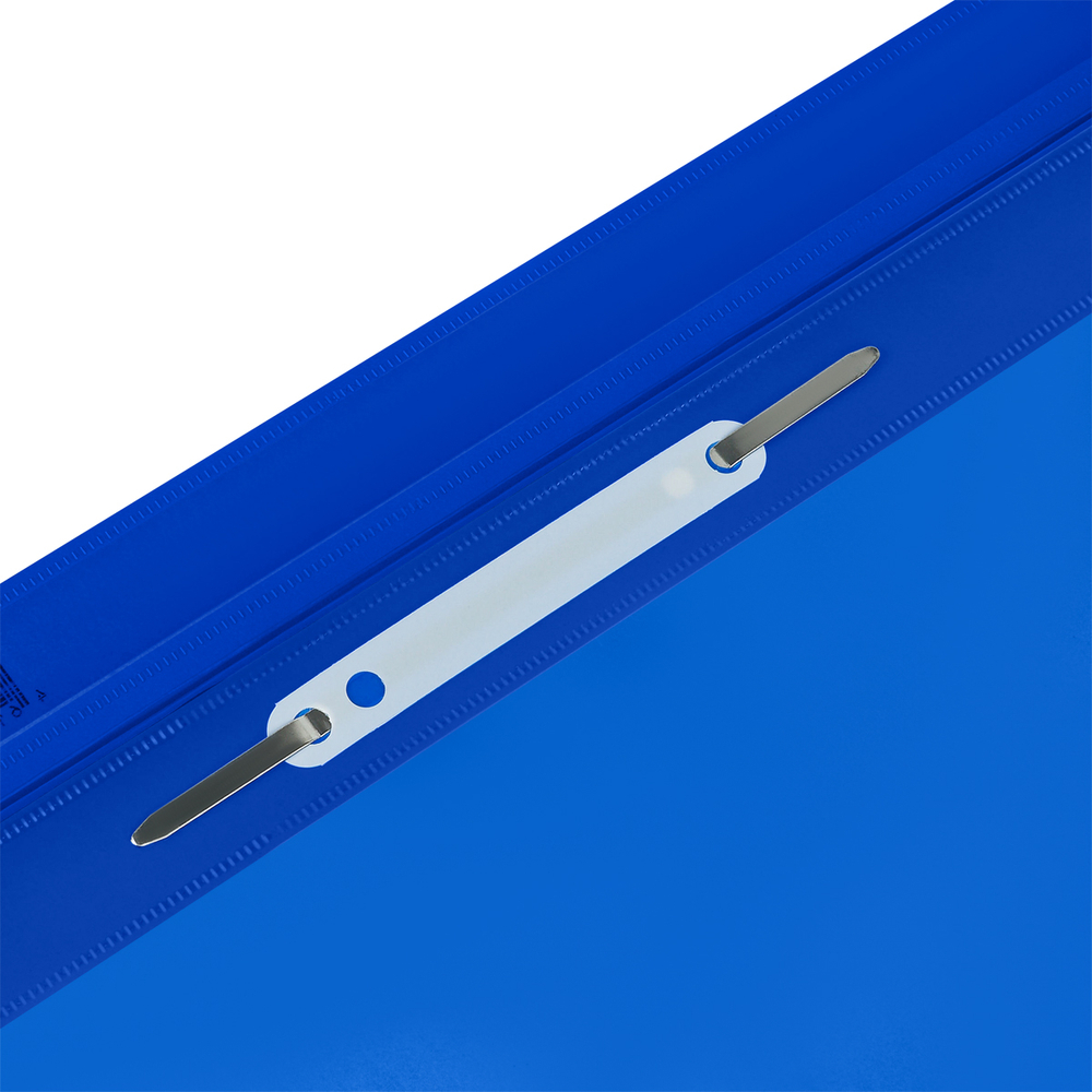 Папка-скоросшиватель пластик, А4, 120 мкм, синяя с прозр. верхом