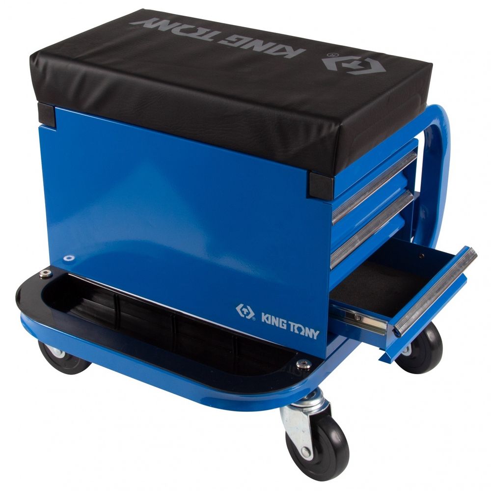KING TONY (87C34-3B-B) Сиденье на колесах ремонтное с 3-мя ящиками
