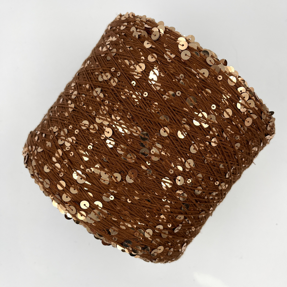 Королевские пайетки (3 и 6 мм), хлопок 100%, 330 м в 100 г , макадамия