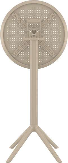 Стол пластиковый барный складной Sky Ø60 бежевый