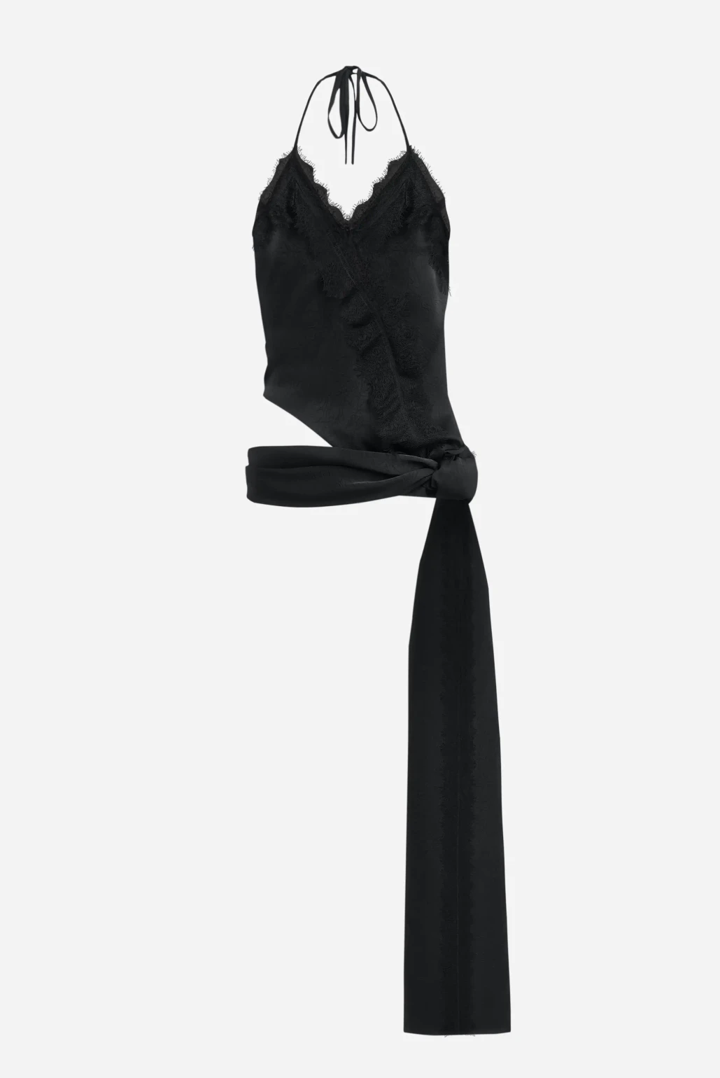 Топ с кружевом черный