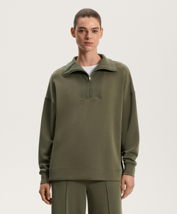 Oysho Мягкая на ощупь толстовка с застежкой-молнией до середины груди, хаки