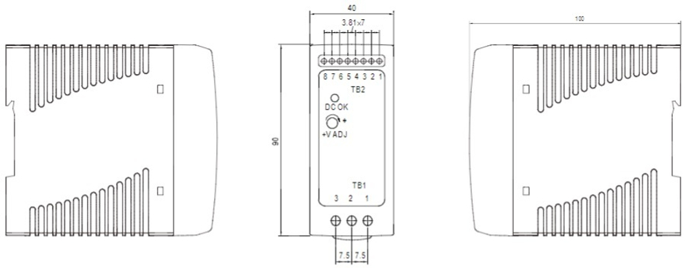 Преобразователь AC-DC сетевой Mean Well DRC-40B
