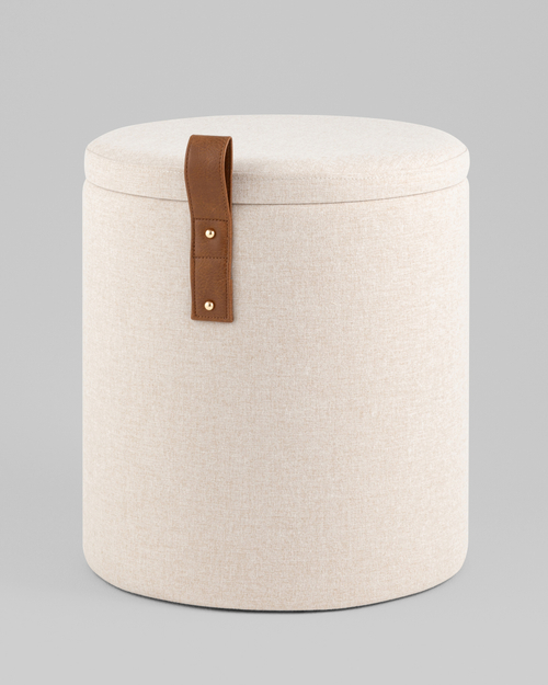 Пуф с ящиком Эркки рогожка S белый